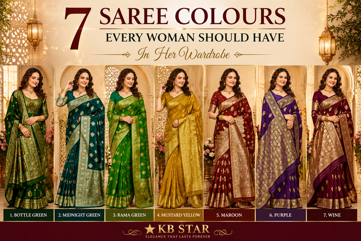 7 Beautiful Saree Colours Every Woman Should Have in Her Wardrobe