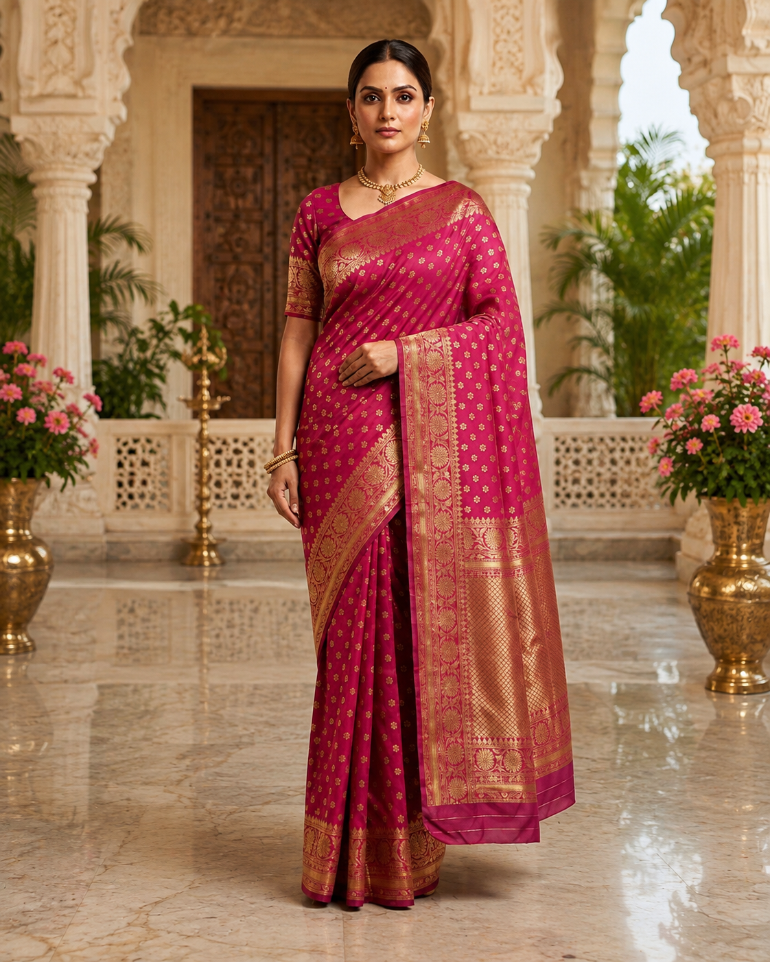 Women's Banarasi Saree Pure Kanjivaram Style Silk Saree