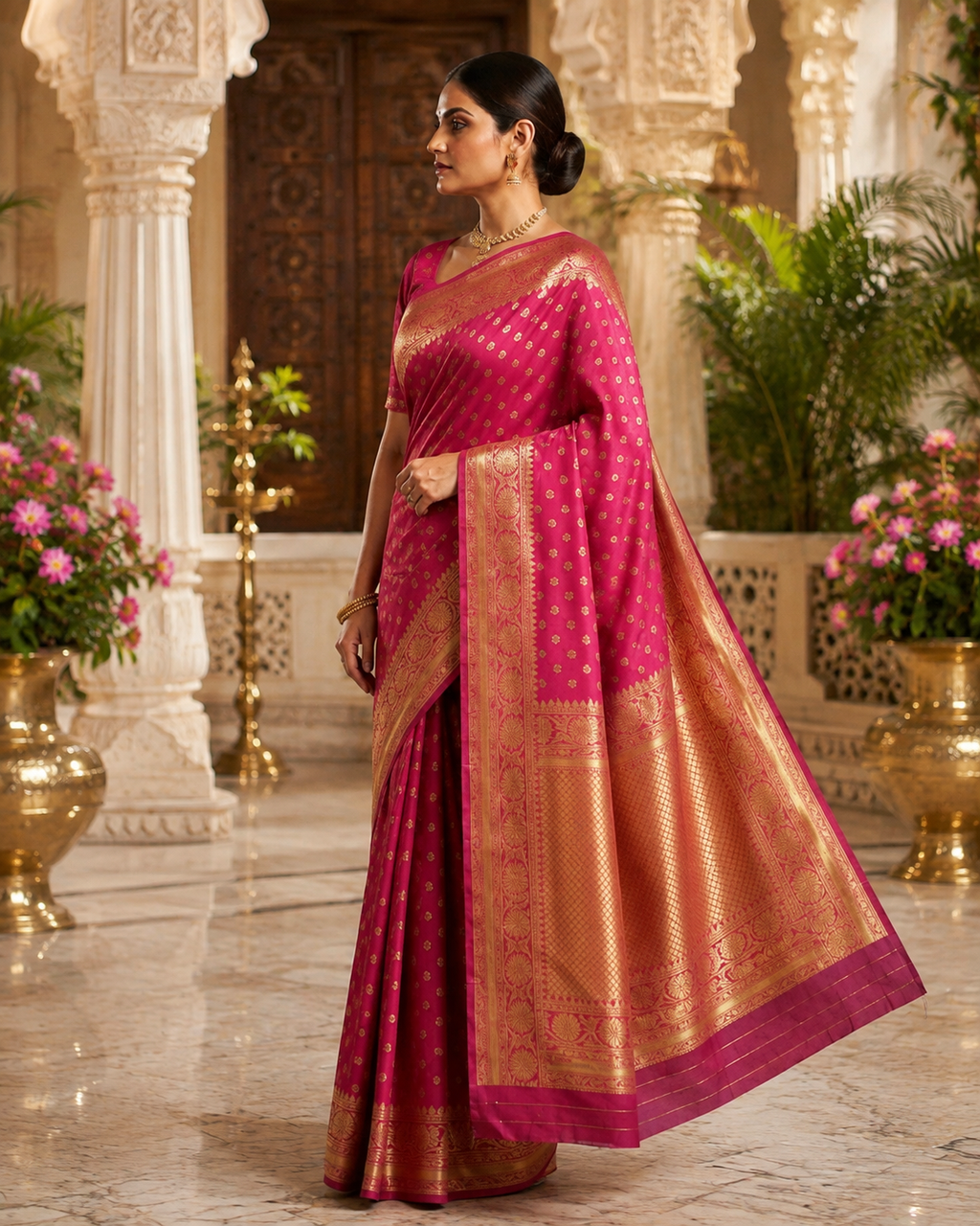 Women's Banarasi Saree Pure Kanjivaram Style Silk Saree