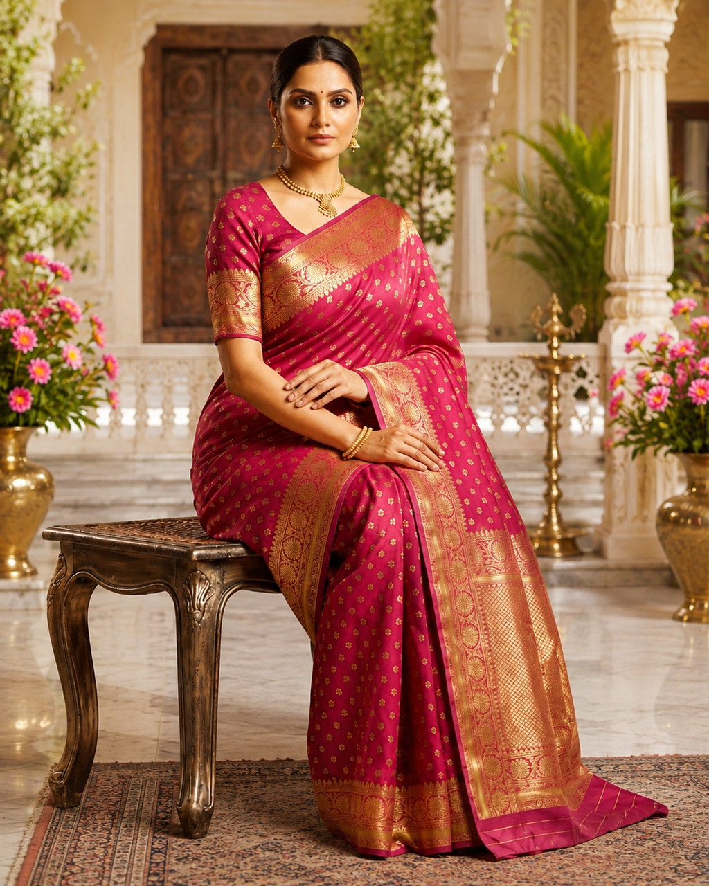 Women's Banarasi Saree Pure Kanjivaram Style Silk Saree